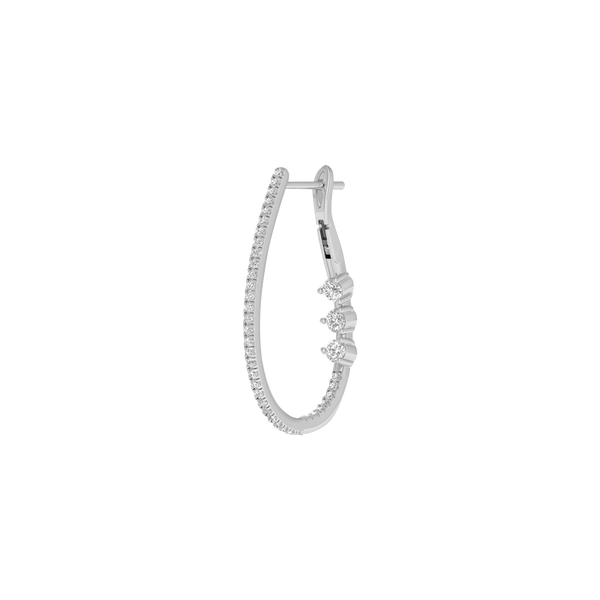 Oval orecchino in oro e diamanti
